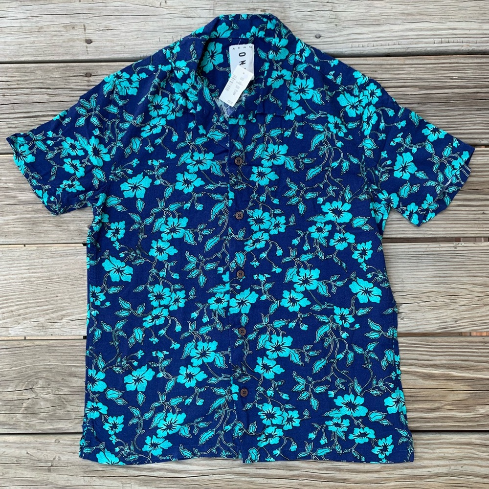 Blue floral shirt